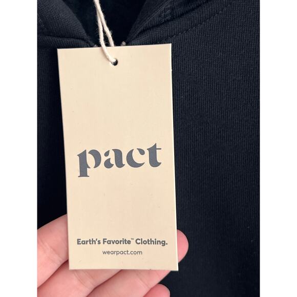 Pact One For All Organic Cotton Long Sleeve Full Zip Hoodie Black Unisex Size S - Picture 5 of 9